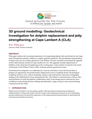 Más sobre Modelado 3D del Suelo e Investigación Geotécnica para el Reemplazo del Delfín y el Fortalecimiento del Embarcadero en